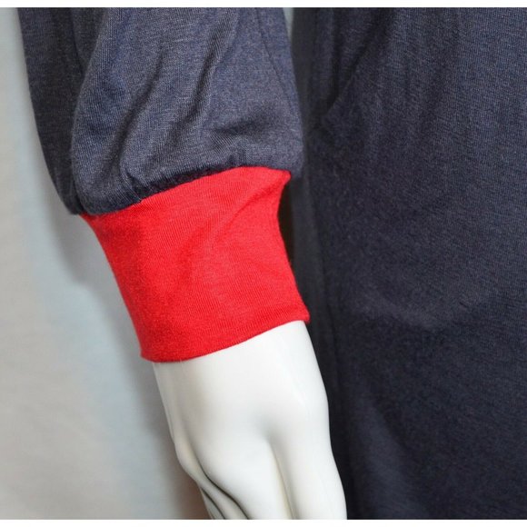 T-Bags Los Angeles Deep V-Neck Long Sleeve Keyhole Back Dress Gray Size S - Picture 6 of 7